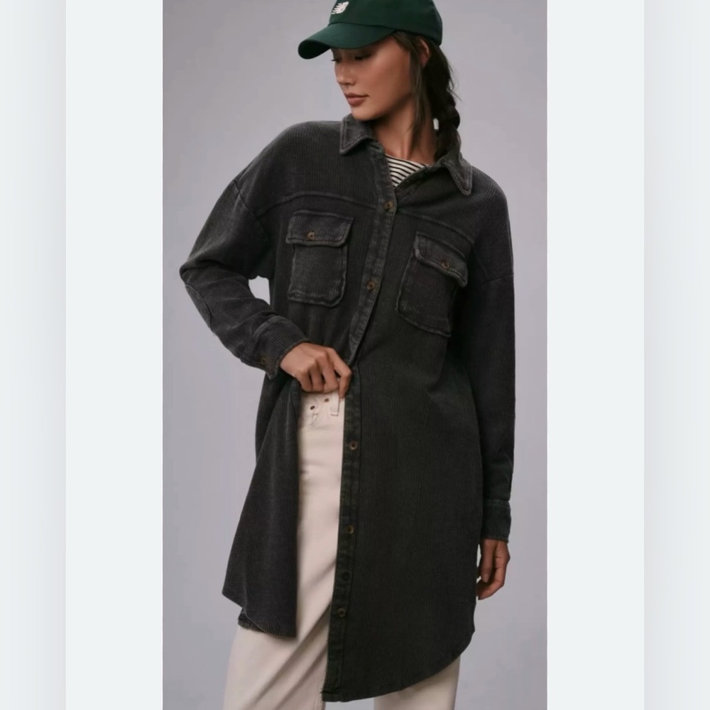 Pilcro Duster Shacket | Charcoal Gray | Size XS